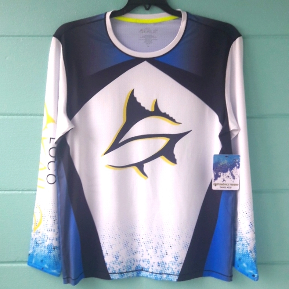 NWT "Loco Skailz" Savage Mesh Men's Performance Fishing Shirt Sizes Medium